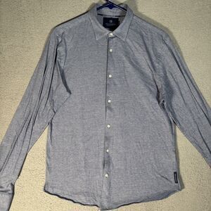 Scotch & Soda Button Down Men’s M Blue‎ White Micro Geometric Diamonds Preppy